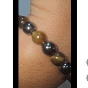 Henna Hematite with Tiger's Eye Bracelet For Grounding New